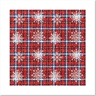 Christmas checkered pattern, red. Posters and Art